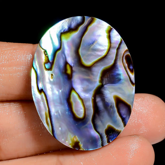 Wonderful Top Grade Quality 100% Natural Abalone Shell Oval Shape Cabochon Loose Gemstone For Making Jewelry 45 Ct. 34X25X6 mm V-6810