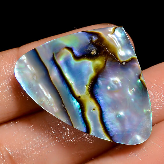 Wonderful Top Grade Quality 100% Natural Abalone Shell Heart Shape Cabochon Loose Gemstone For Making Jewelry 27.5 Ct. 23X32X5 mm V-6812