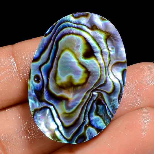 Awesome Top Grade Quality 100% Natural Abalone Shell Oval Shape Cabochon Loose Gemstone For Making Jewelry 39 Ct. 32X22X6 mm V-6815