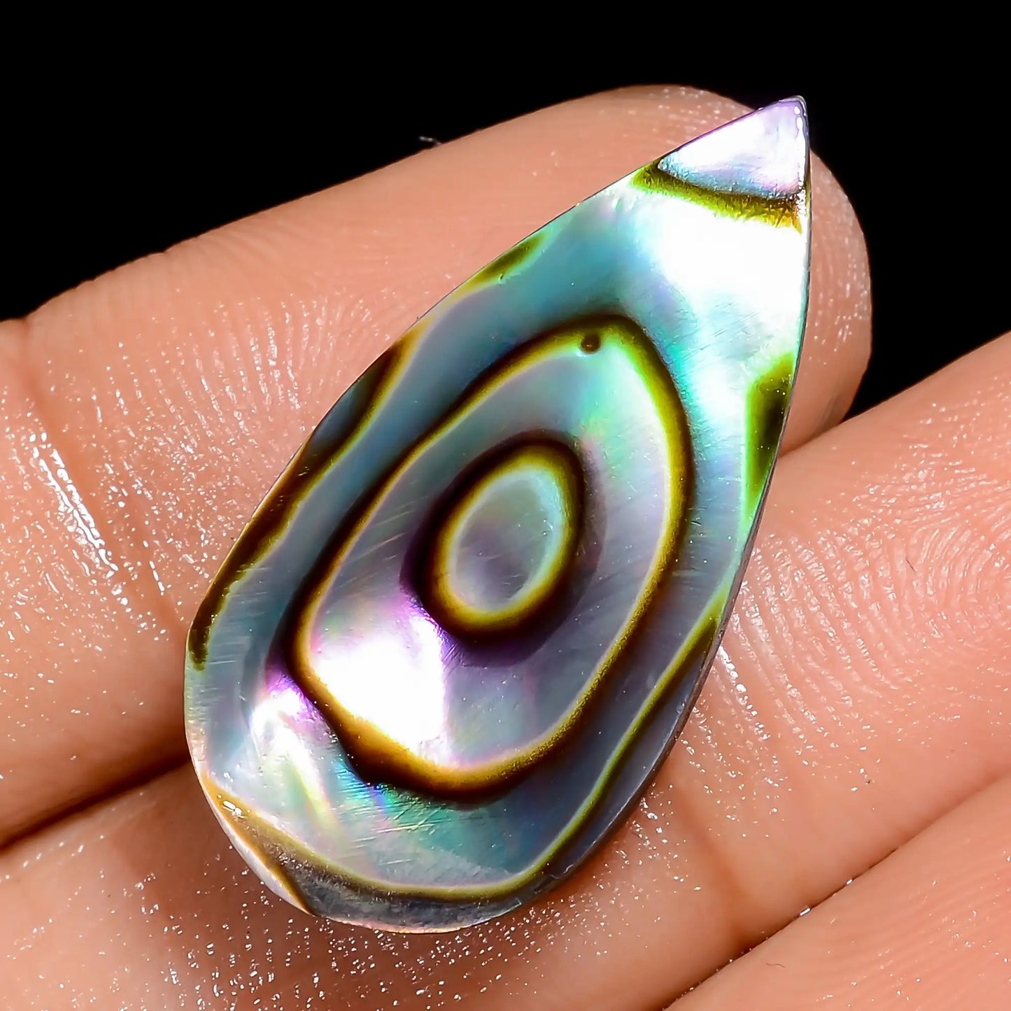 Abalone Shell Cabochon Pear Shape 16 Ct 28x13x5mm, 100% Natural for Jewelry Making V-6824