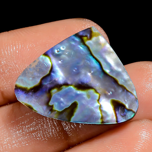 Wonderful Top Grade Quality 100% Natural Abalone Shell Heart Shape Cabochon Loose Gemstone For Making Jewelry 19.5 Ct. 19X24X5 mm V-6828