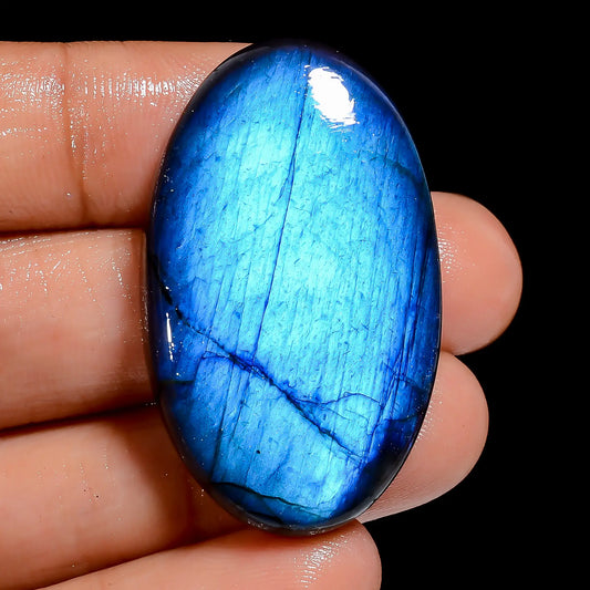 Marvellous Top Grade Quality 100% Natural Premium Blue Labradorite Oval Shape Cabochon Loose Gemstone For Making Jewelry 64 Ct. 38X23X8 mm V-6842