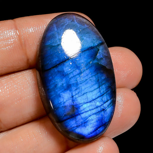 Supreme Top Grade Quality 100% Natural Premium Blue Labradorite Oval Shape Cabochon Loose Gemstone For Making Jewelry 55 Ct. 37X21X7 mm V-6848