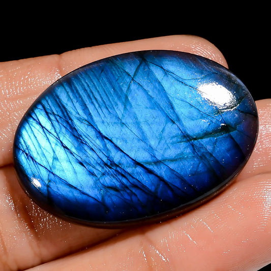 Unique Top Grade Quality 100% Natural Premium Blue Labradorite Oval Shape Cabochon Loose Gemstone For Making Jewelry 57 Ct. 36X25X7 mm V-6851