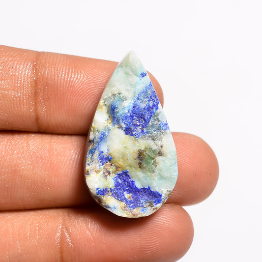 Immaculate Top Grade Quality 100% Natural Shattuckite Druzy Pear Shape Cabochon Gemstone For Making Jewelry 30 Ct 30X17X8 mm V-686