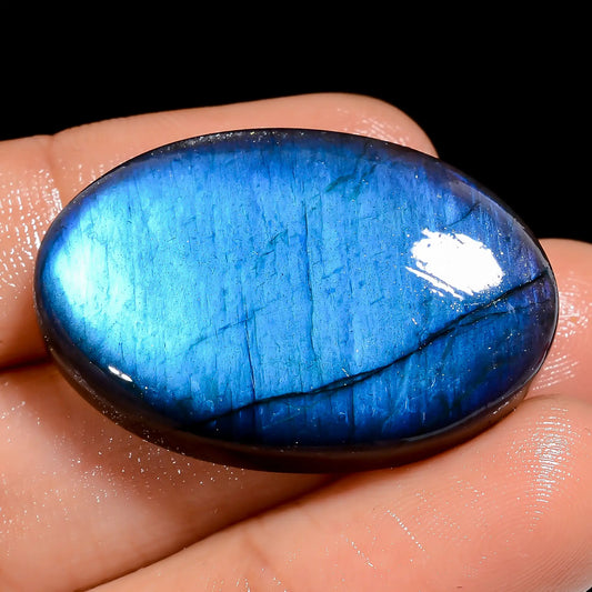 Amazing Top Grade Quality 100% Natural Premium Blue Labradorite Oval Shape Cabochon Loose Gemstone For Making Jewelry 46 Ct. 32X22X7 mm V-6871