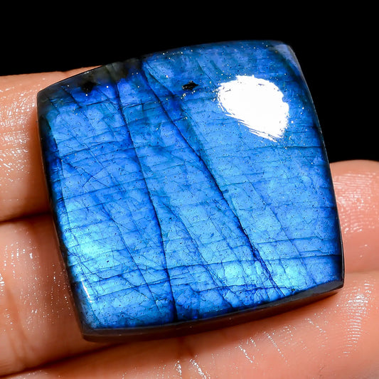 Attractive Top Grade Quality 100% Natural Premium Blue Labradorite Cushion Shape Cabochon Loose Gemstone For Making Jewelry 76 Ct. 29X29X8 mm V-6872