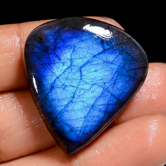 Fantastic Top Grade Quality 100% Natural Premium Blue Labradorite Heart Shape Cabochon Loose Gemstone For Making Jewelry 55.5 Ct. 30X28X8 mm V-6880