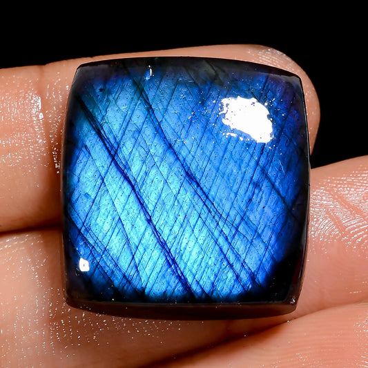 Tempting Top Grade Quality 100% Natural Premium Blue Labradorite Cushion Shape Cabochon Loose Gemstone For Making Jewelry 39.5 Ct. 22X22X7 mm V-6891