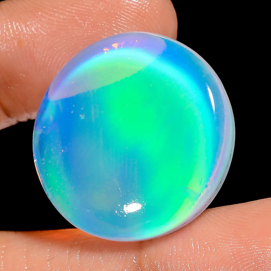 Wonderful Top Grade Quality Aurora Opal Round Shape Cabochon Loose Gemstone For Making Jewelry 25.5 Ct 25X25X5 mm V-6896