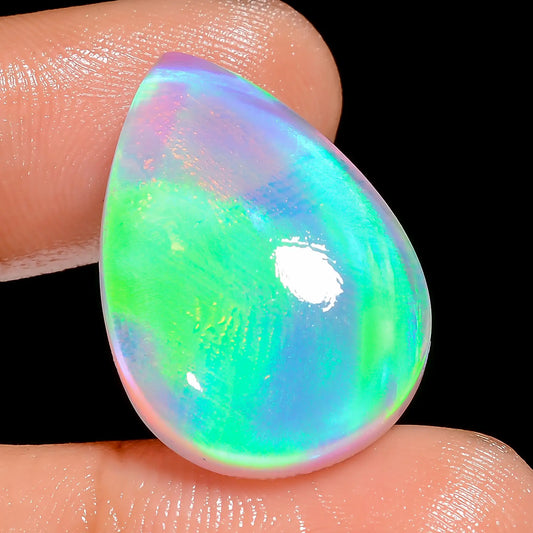 Amazing Top Grade Quality Aurora Opal Pear Shape Cabochon Loose Gemstone For Making Jewelry 19 Ct. 25X17X6 mm V-6897