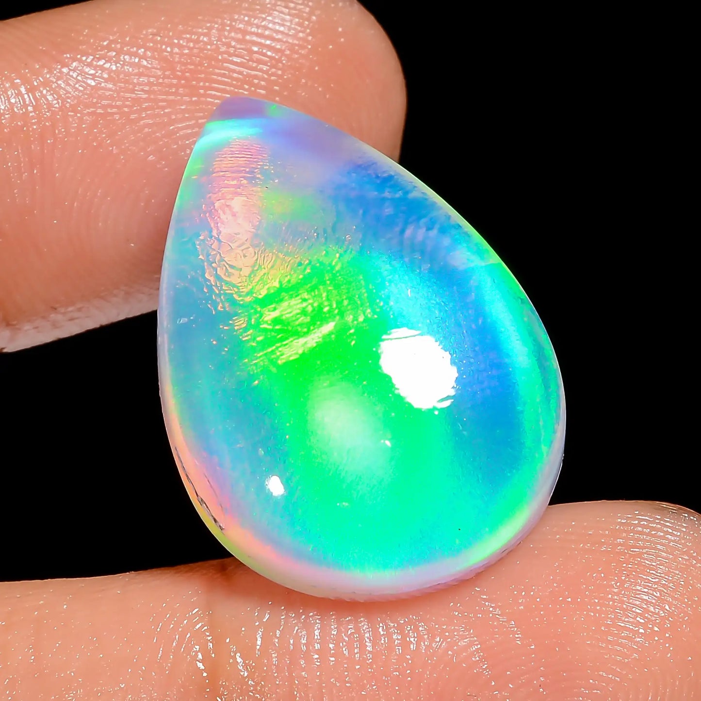 Attractive Top Grade Quality Aurora Opal Pear Shape Cabochon Loose Gemstone For Making Jewelry 19.5 Ct 25X17X6 mm V-6898