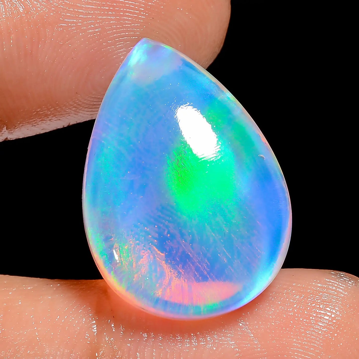 Awesome Top Grade Quality Aurora Opal Pear Shape Cabochon Loose Gemstone For Making Jewelry 15.5 Ct. 24X17X5 mm V-6899