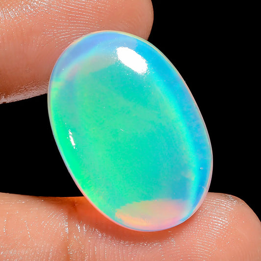 Classic Top Grade Quality Aurora Opal Oval Shape Cabochon Loose Gemstone For Making Jewelry 20.5 Ct. 26X17X5 mm V-6901