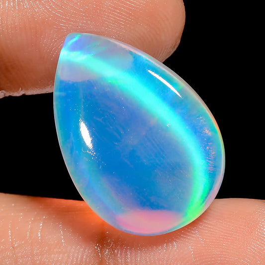 Dazzling Top Grade Quality Aurora Opal Pear Shape Cabochon Loose Gemstone For Making Jewelry 19.5 Ct. 25X18X5 mm V-6902