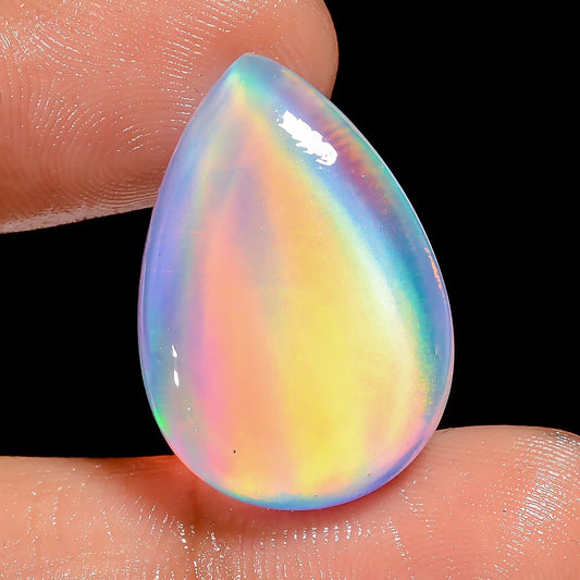 Exclusive Top Grade Quality Aurora Opal Pear Shape Cabochon Loose Gemstone For Making Jewelry 16.5 Ct 25X17X5 mm V-6904