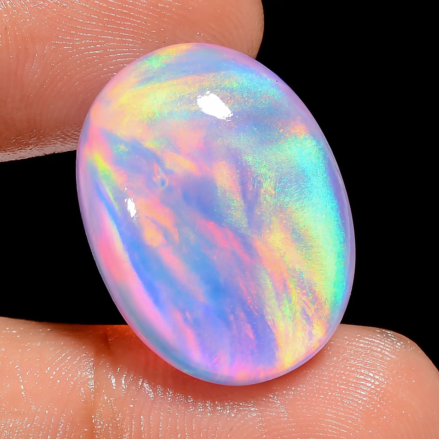 Gorgeous Top Grade Quality Aurora Opal Oval Shape Cabochon Loose Gemstone For Making Jewelry 20.5 Ct. 23X17X7 mm V-6907