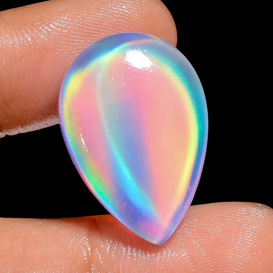 Wonderful Top Grade Quality Aurora Opal Pear Shape Cabochon Loose Gemstone For Making Jewelry 17.5 Ct 25X17X5 mm V-6910