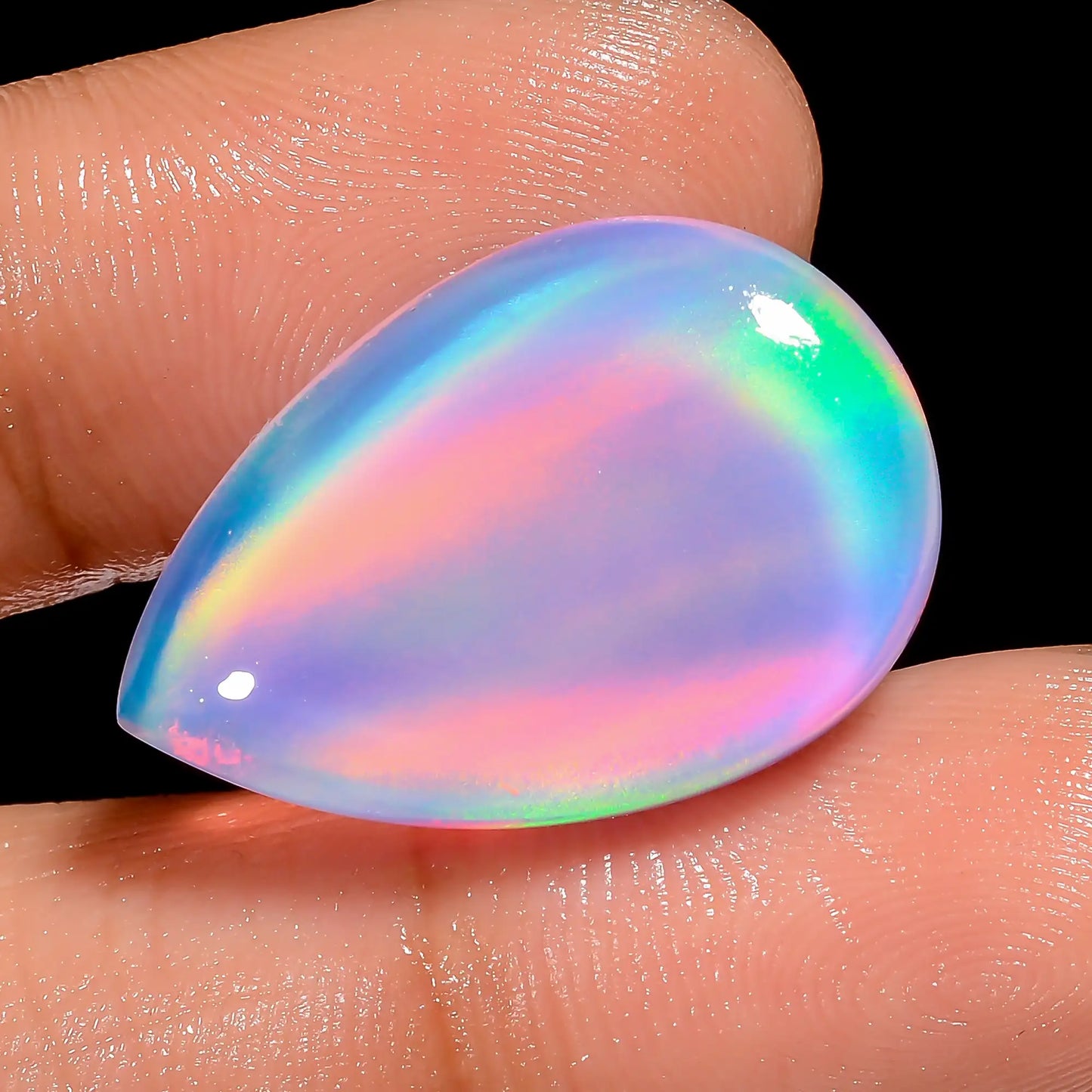 Amazing Top Grade Quality Aurora Opal Pear Shape Cabochon Loose Gemstone For Making Jewelry 15.5 Ct. 24X16X5 mm V-6913