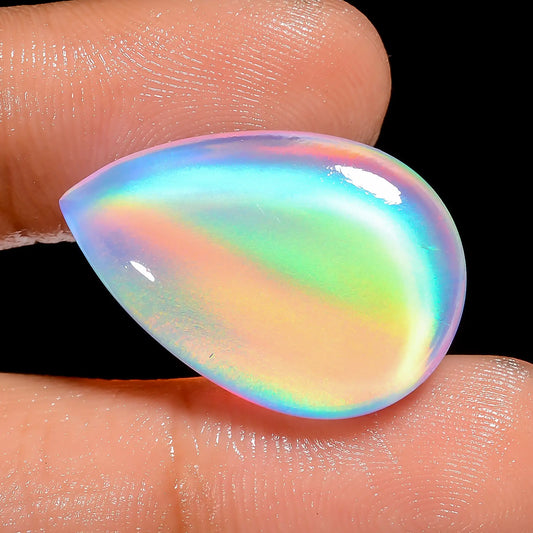 Attractive Top Grade Quality Aurora Opal Pear Shape Cabochon Loose Gemstone For Making Jewelry 15.5 Ct 24X16X5 mm V-6914