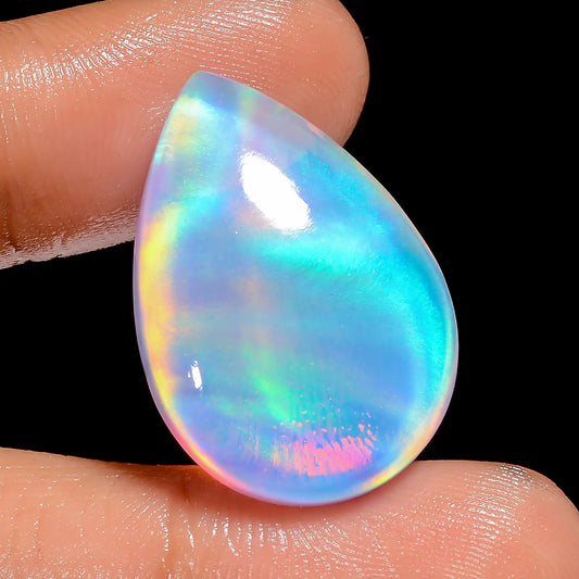 Awesome Top Grade Quality Aurora Opal Pear Shape Cabochon Loose Gemstone For Making Jewelry 21.5 Ct. 26X18X5 mm V-6915