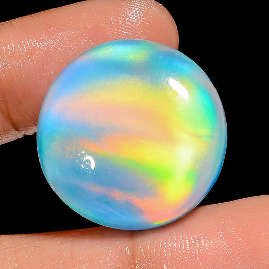 Dazzling Top Grade Quality Aurora Opal Round Shape Cabochon Loose Gemstone For Making Jewelry 30 Ct. 24X24X6 mm V-6918