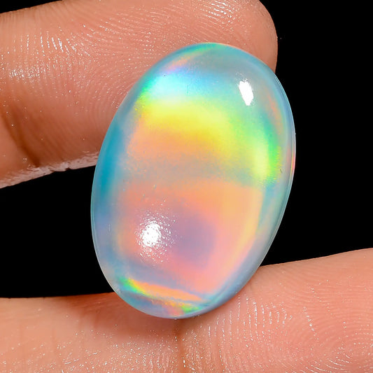 Mind Blowing Top Grade Quality Aurora Opal Oval Shape Cabochon Loose Gemstone For Making Jewelry 19 Ct 25X18X5 mm V-6927