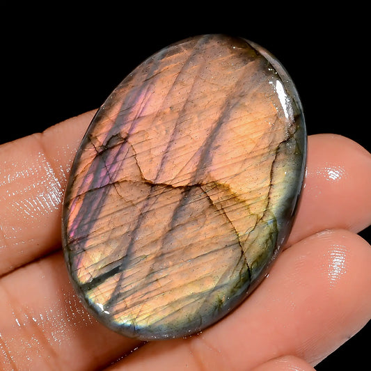 Splendid Top Grade Quality 100% Natural Golden Labradorite Oval Shape Cabochon Loose Gemstone For Making Jewelry 56 Ct. 38X27X6 mm V-6929