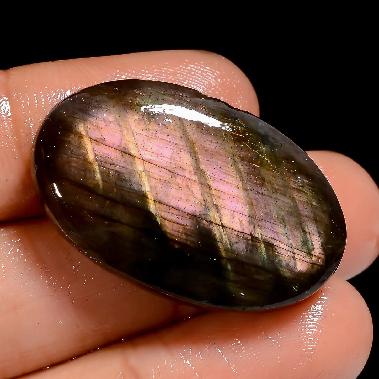 Terrific Top Grade Quality 100% Natural Golden Labradorite Oval Shape Cabochon Loose Gemstone For Making Jewelry 46.5 Ct. 30X19X8 mm V-6934