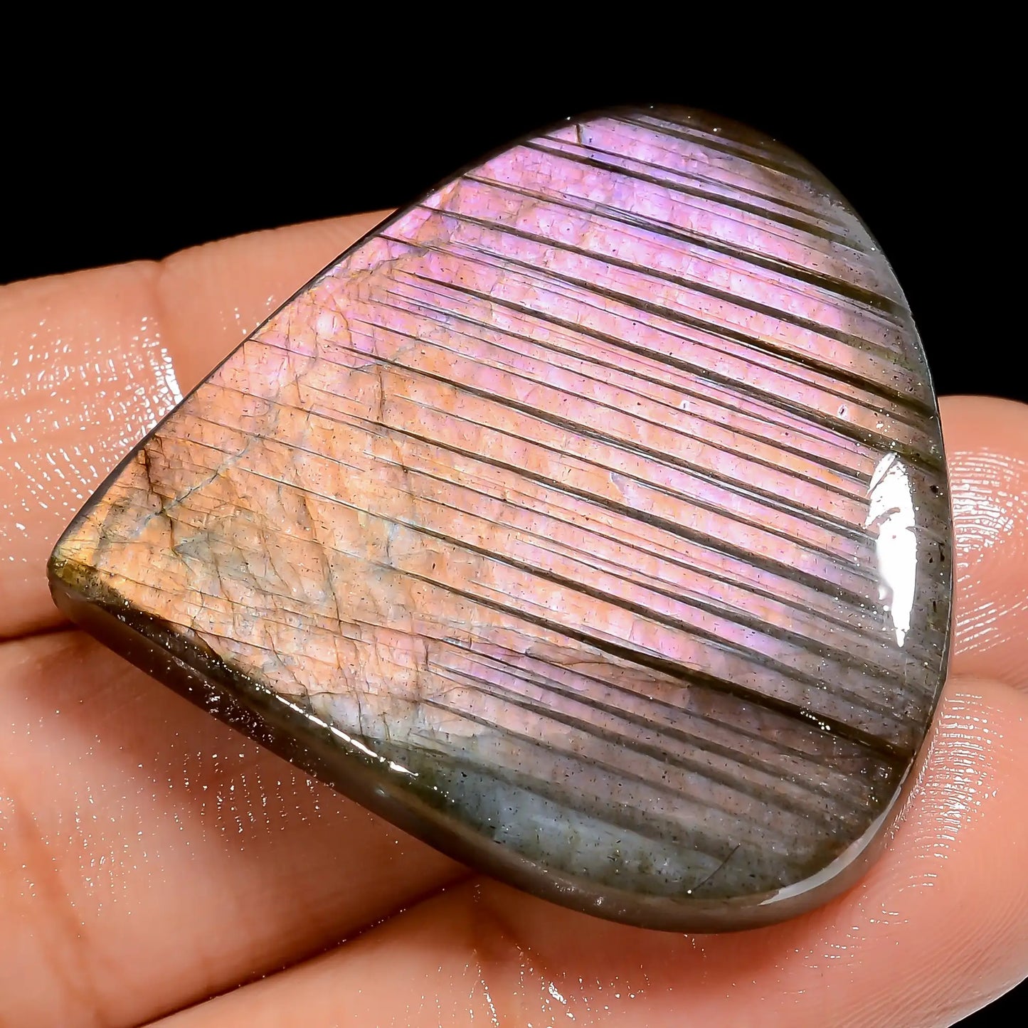 Wonderful Top Grade Quality 100% Natural Golden Labradorite Heart Shape Cabochon Loose Gemstone For Making Jewelry 72 Ct. 35X34X7 mm V-6938