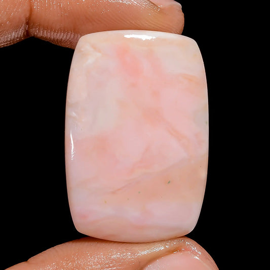 Beautiful Top Grade Quality 100% Natural Pink Opal Radiant Shape Cabochon Loose Gemstone For Making Jewelry 28.5 Ct. 32X22X5 mm V-6984