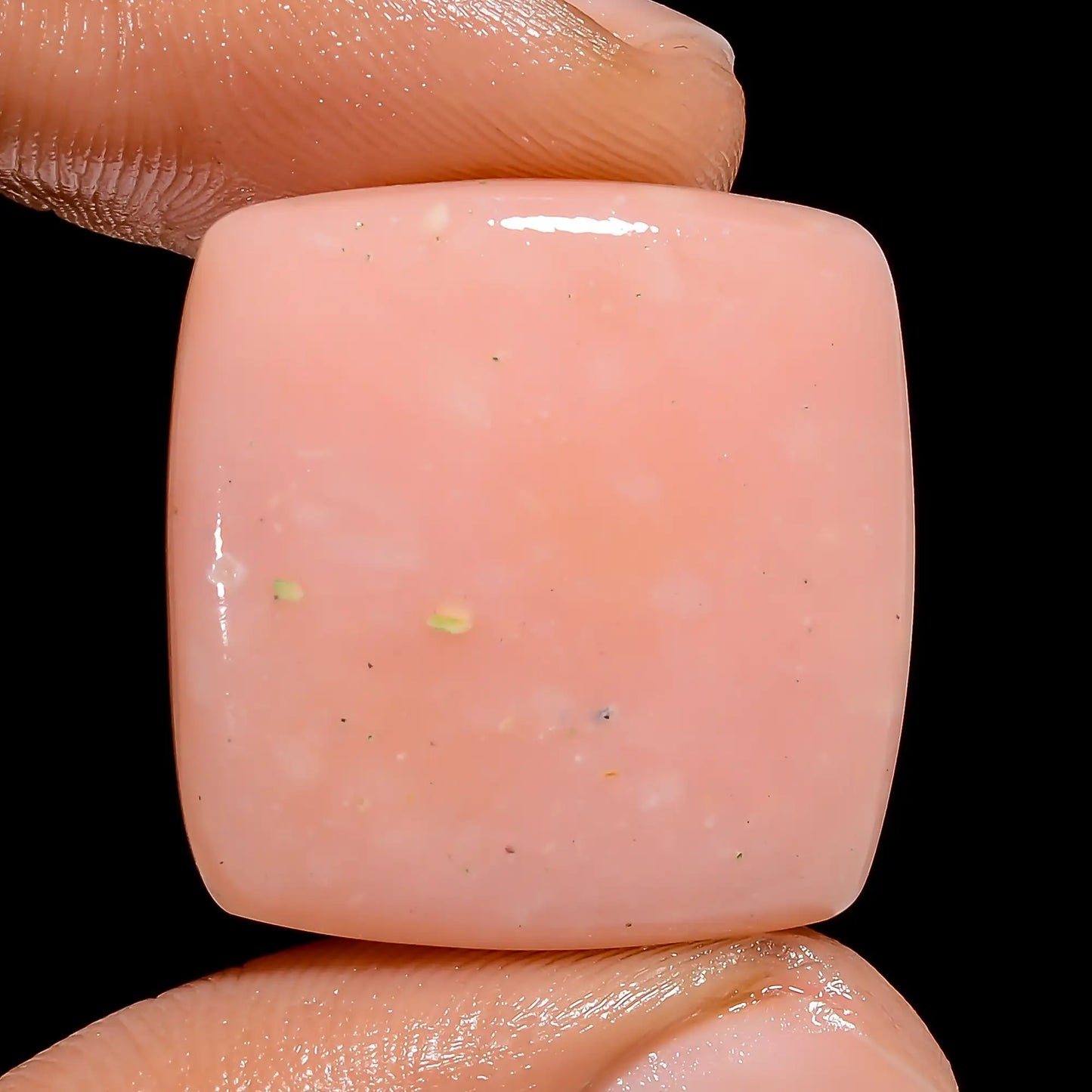 Classic Top Grade Quality 100% Natural Pink Opal Cushion Shape Cabochon Loose Gemstone For Making Jewelry 24 Ct. 23X23X5 mm V-6985