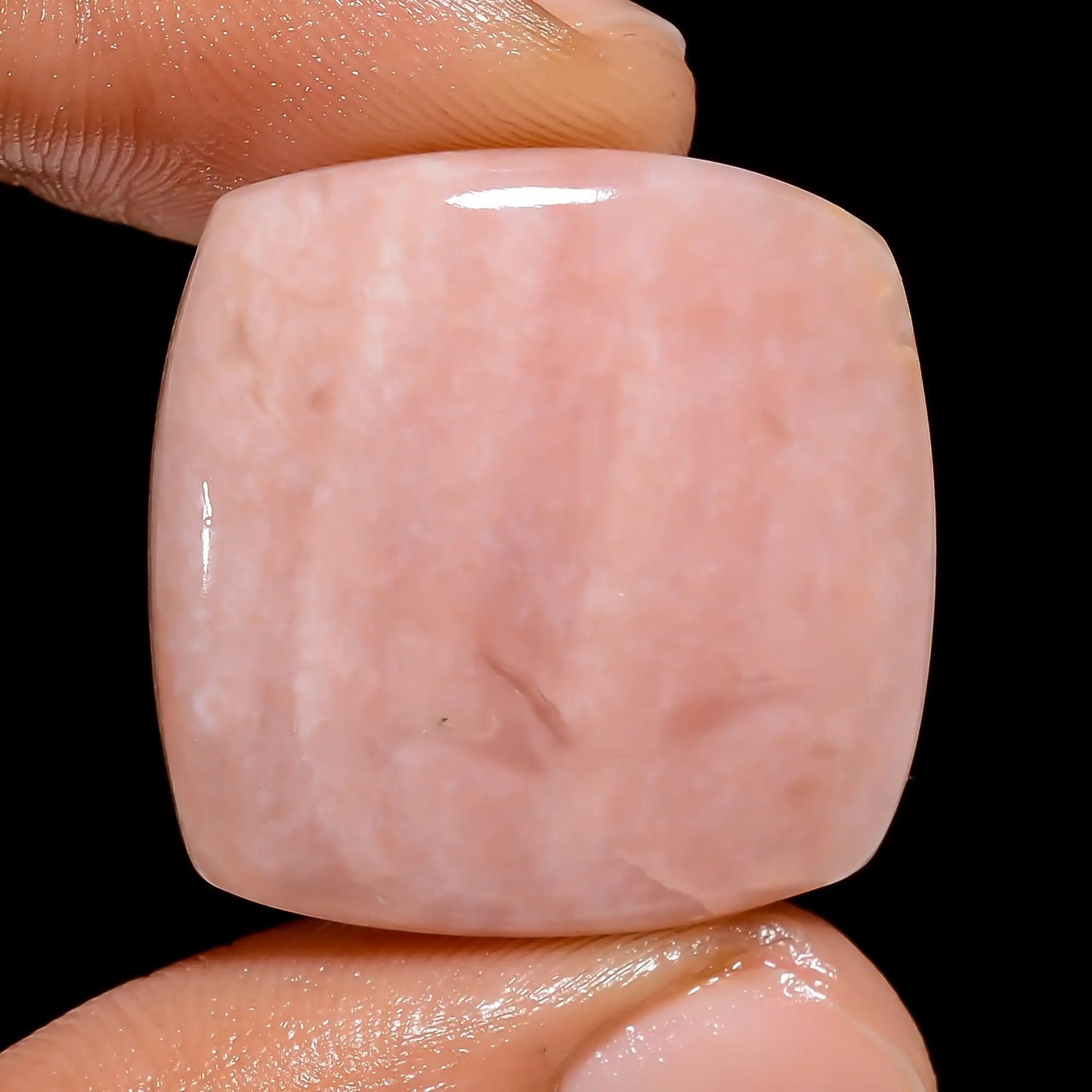 Gorgeous Top Grade Quality 100% Natural Pink Opal Cushion Shape Cabochon Loose Gemstone For Making Jewelry 29.5 Ct. 24X24X6 mm V-6991