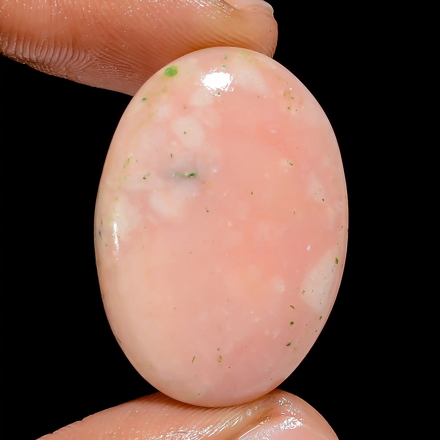 Unique Top Grade Quality 100% Natural Pink Opal Oval Shape Cabochon Loose Gemstone For Making Jewelry 21 Ct. 30X21X5 mm V-6993