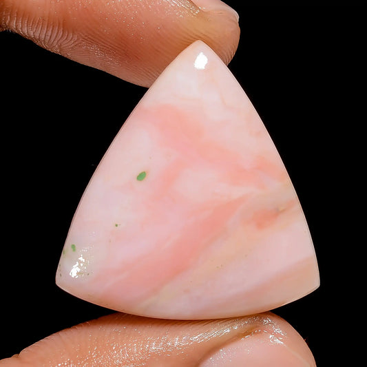 Wonderful Top Grade Quality 100% Natural Pink Opal Triangle Shape Cabochon Loose Gemstone For Making Jewelry 21 Ct. 28X26X5 mm V-6994