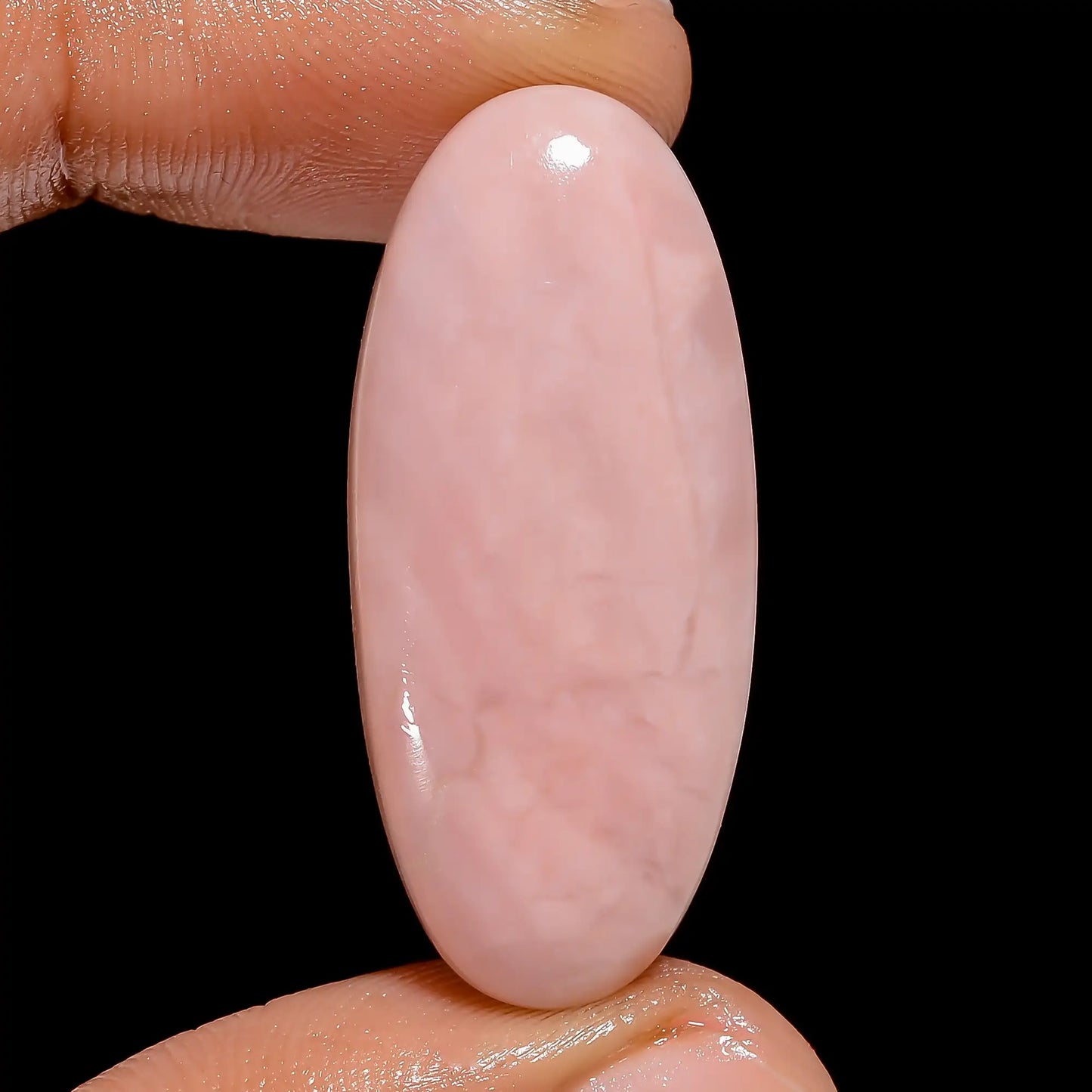 Wonderful Top Grade Quality 100% Natural Pink Opal Oval Shape Cabochon Loose Gemstone For Making Jewelry 24.5 Ct. 35X15X5 mm V-6996