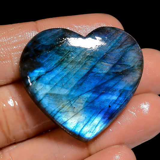 Amazing Top Grade Quality 100% Natural Labradorite Heart Shape Cabochon Loose Gemstone For Making Jewelry 56 Ct. 30X33X6 mm V-7001