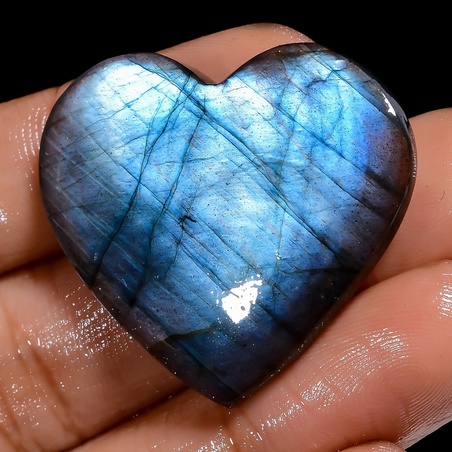 Classic Top Grade Quality 100% Natural Labradorite Heart Shape Cabochon Loose Gemstone For Making Jewelry 40 Ct. 29X32X4 mm V-7005