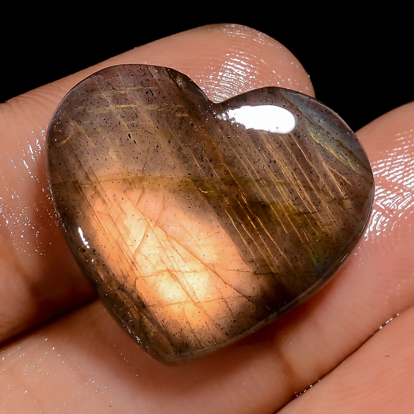 Exclusive Top Grade Quality 100% Natural Labradorite Heart Shape Cabochon Loose Gemstone For Making Jewelry 19 Ct. 19X21X4 mm V-7008