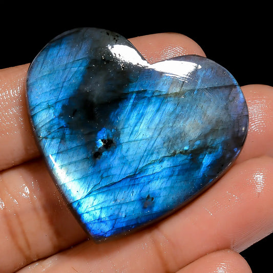 Immaculate Top Grade Quality 100% Natural Labradorite Heart Shape Cabochon Loose Gemstone For Making Jewelry 60 Ct. 33X36X5 mm V-7013