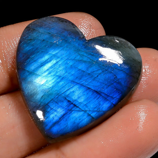 Tempting Top Grade Quality 100% Natural Labradorite Heart Shape Cabochon Loose Gemstone For Making Jewelry 39.5 Ct. 26X27X5 mm V-7022