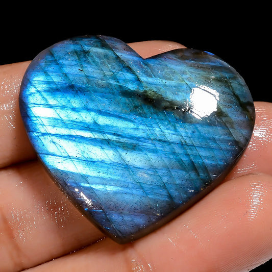 Wonderful Top Grade Quality 100% Natural Labradorite Heart Shape Cabochon Loose Gemstone For Making Jewelry 53.5 Ct. 29X33X5 mm V-7025