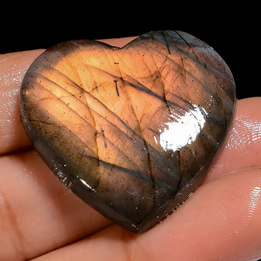 Tempting Top Grade Quality 100% Natural Labradorite Heart Shape Cabochon Loose Gemstone For Making Jewelry 51 Ct. 30X30X5 mm V-7045