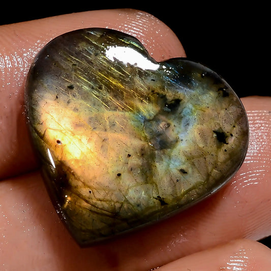 Fantastic Top Grade Quality 100% Natural Labradorite Heart Shape Cabochon Loose Gemstone For Making Jewelry 21 Ct. 20X21X5 mm V-7058