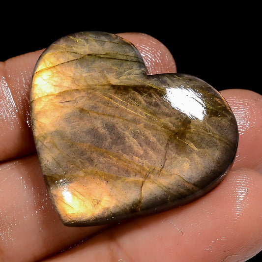 Stunning Top Grade Quality 100% Natural Labradorite Heart Shape Cabochon Loose Gemstone For Making Jewelry 45 Ct. 27X30X5 mm V-7067