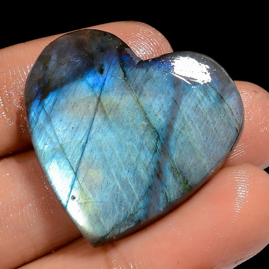 Attractive Top Grade Quality 100% Natural Labradorite Heart Shape Cabochon Loose Gemstone For Making Jewelry 40 Ct. 27X29X5 mm V-7074