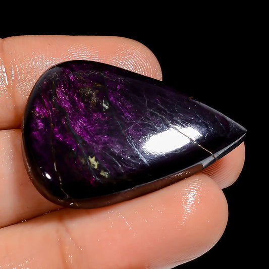 Beautiful Top Grade Quality 100% Natural Purpurite Pear Shape Cabochon Loose Gemstone For Making Jewelry 47.5 Ct. 33X22X5 mm V-7101