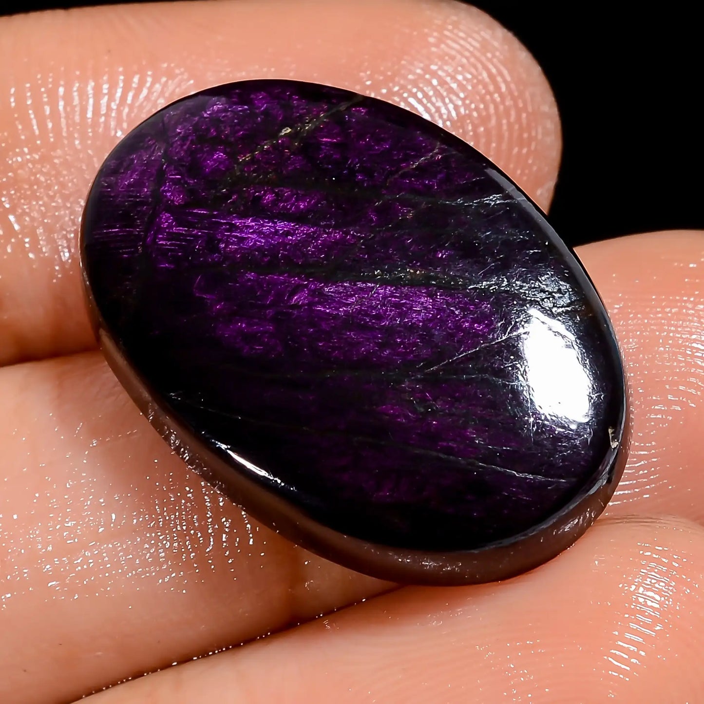 Classic Top Grade Quality 100% Natural Purpurite Oval Shape Cabochon Loose Gemstone For Making Jewelry 24 Ct. 24X16X4 mm V-7102