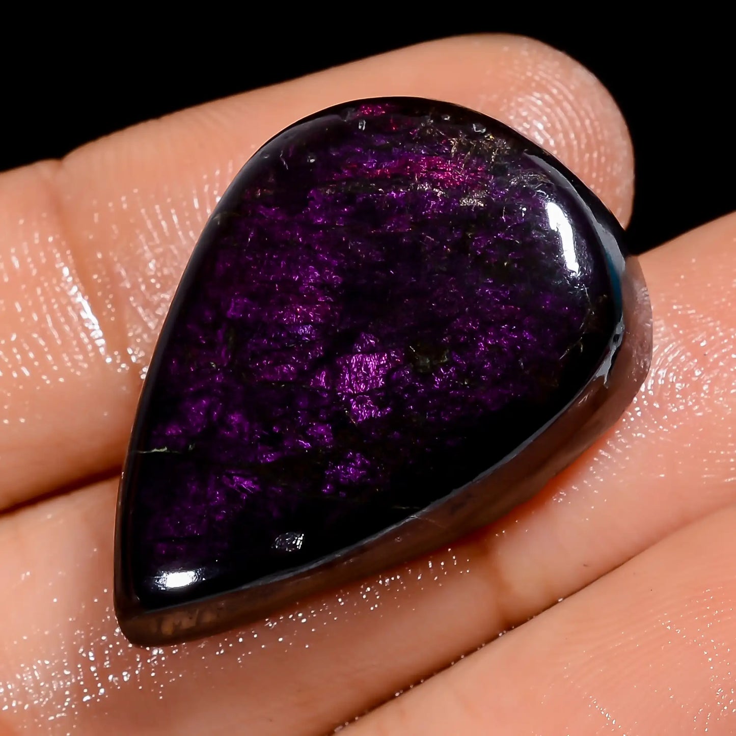 Dazzling Top Grade Quality 100% Natural Purpurite Pear Shape Cabochon Loose Gemstone For Making Jewelry 41 Ct. 27X18X6 mm V-7103