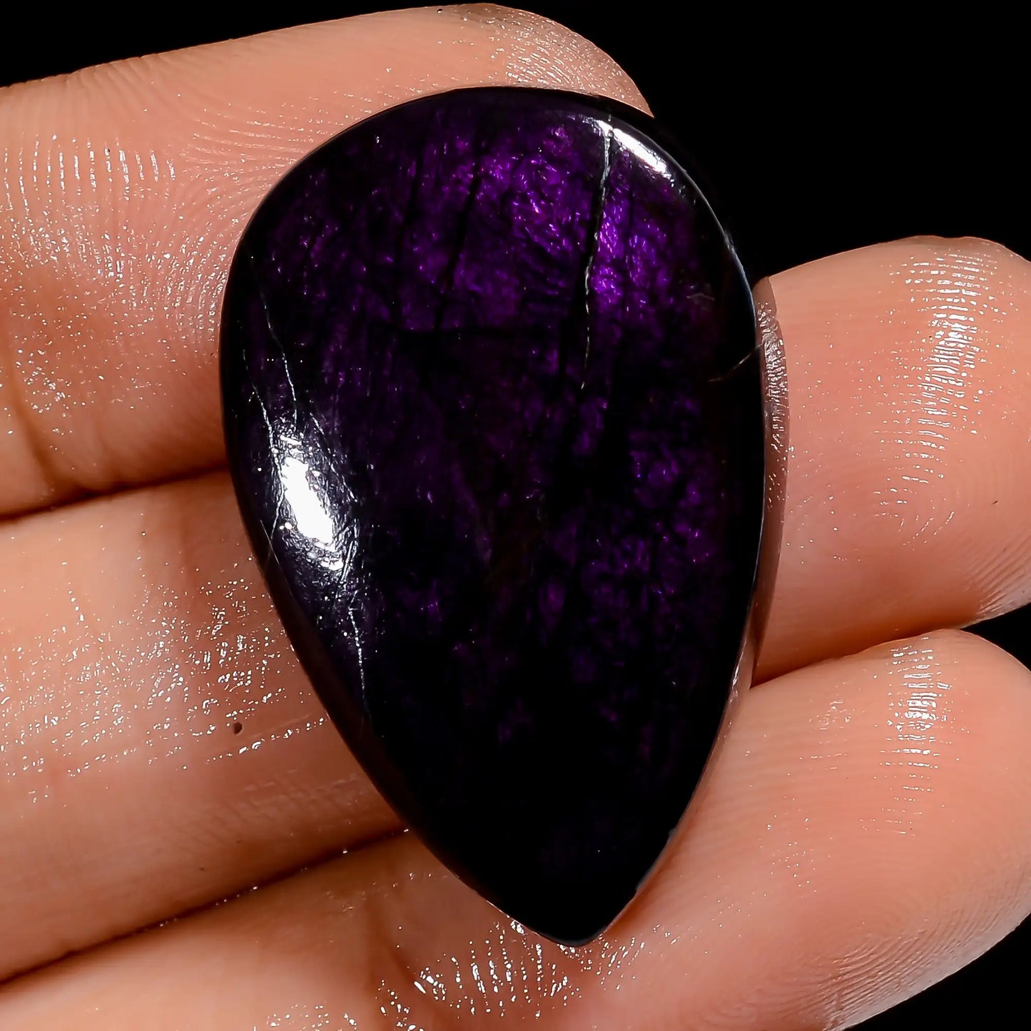 Excellent Top Grade Quality 100% Natural Purpurite Pear Shape Cabochon Loose Gemstone For Making Jewelry 38 Ct. 27X18X5 mm V-7104